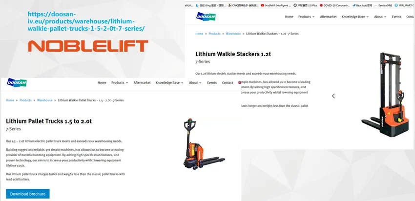 Noblelift là đối tác OEM của DOOSAN