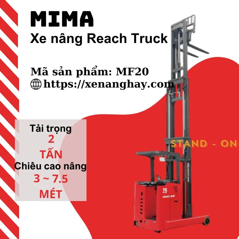 Thuê xe nâng điện Reach Truck 2 tấn MF20 cho KCN VSIP Quảng Ngãi Điện Nam