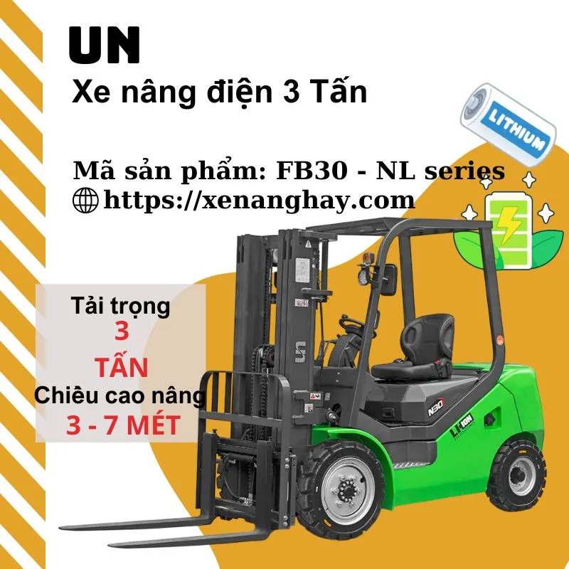 Xe nâng điện 3 tấn