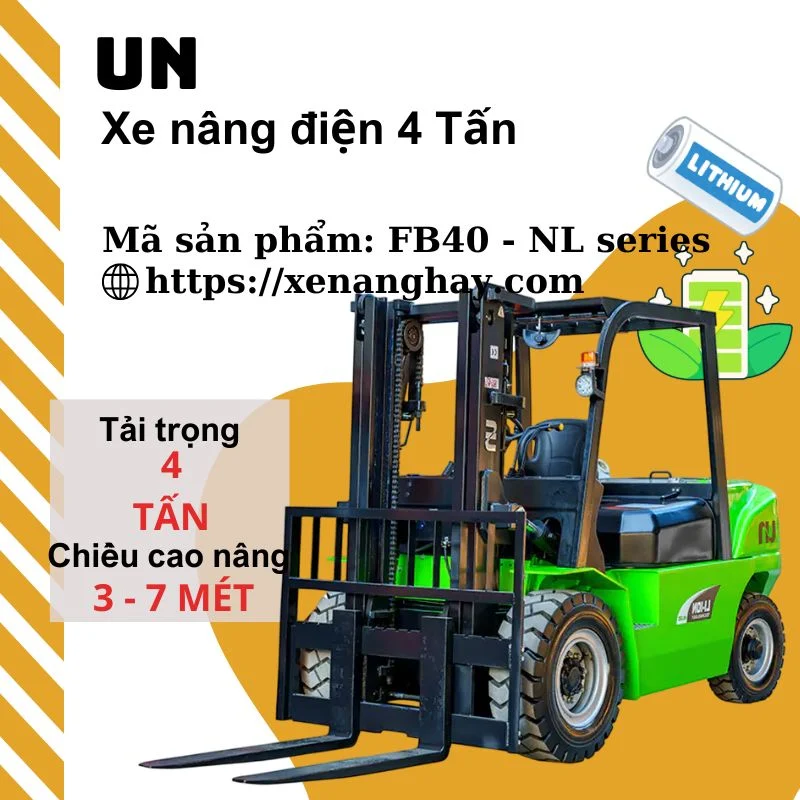 Xe nâng điện 4 tấn