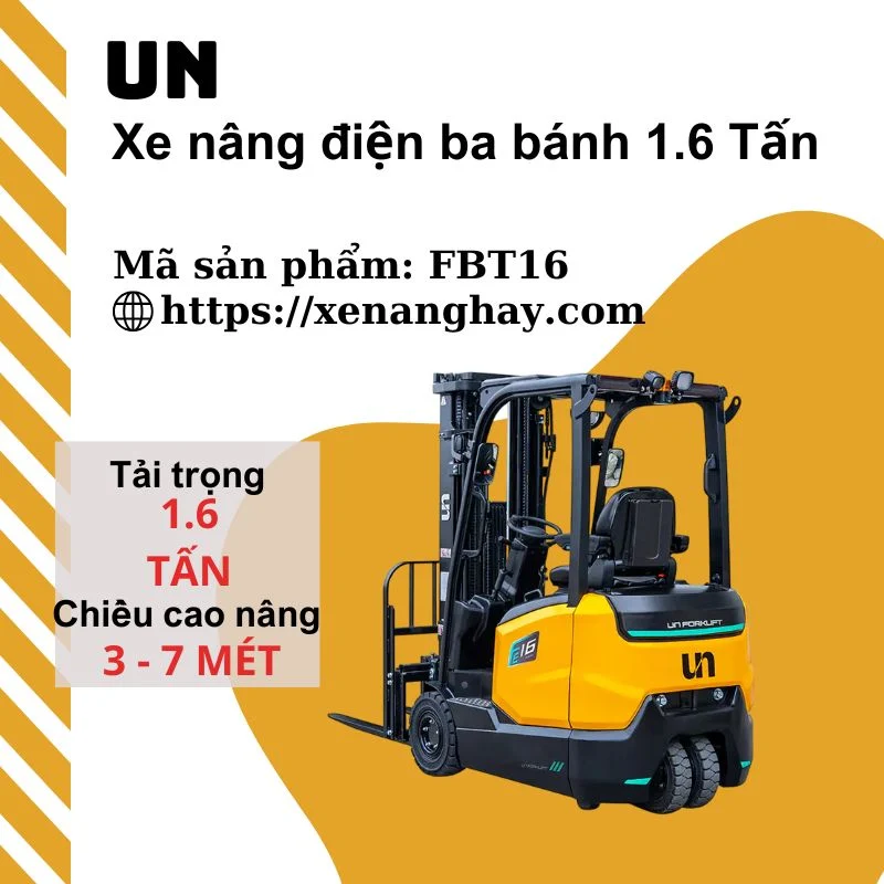 Xe nâng điện ba bánh 1.6 tấn