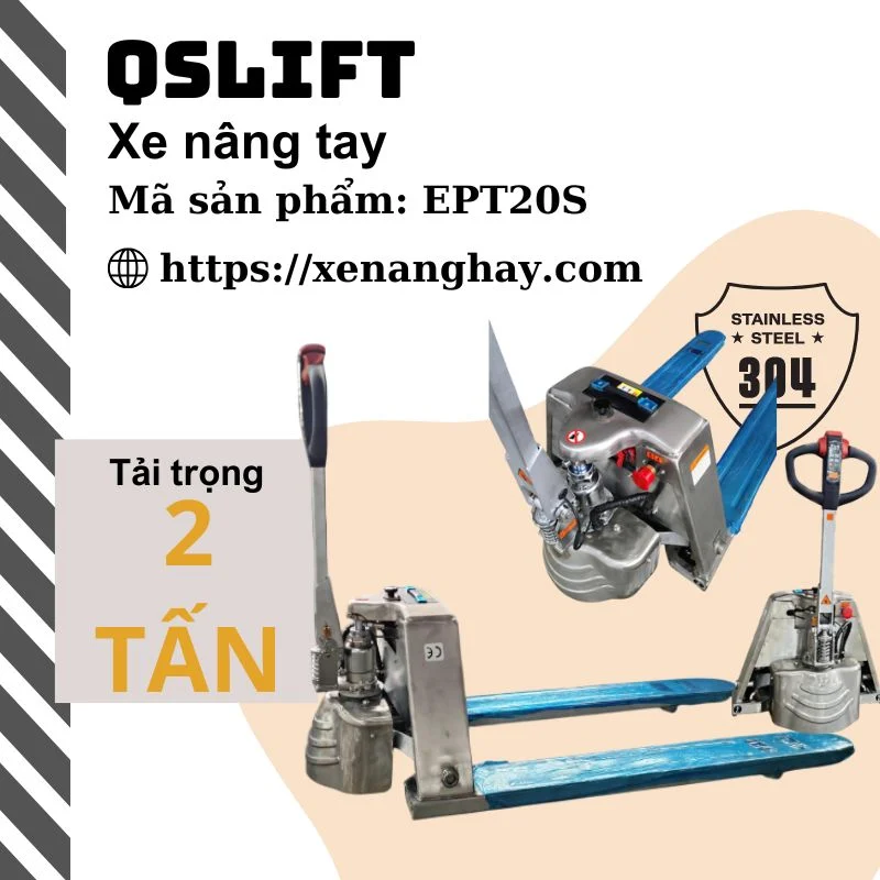 Xe nâng tay điện inox EPT20S Qslift