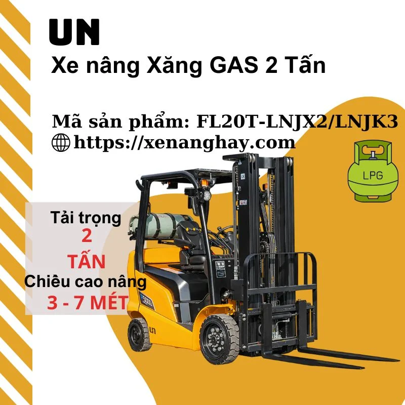 Xe nâng xăng gas 2 tấn