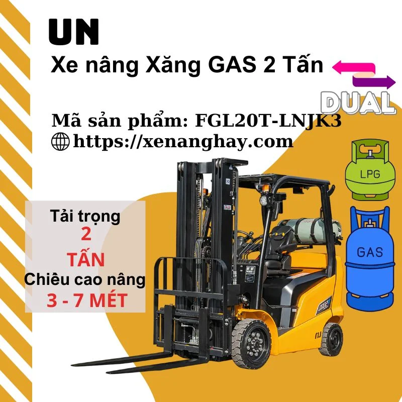 Xe nâng xăng gas 2 tấn