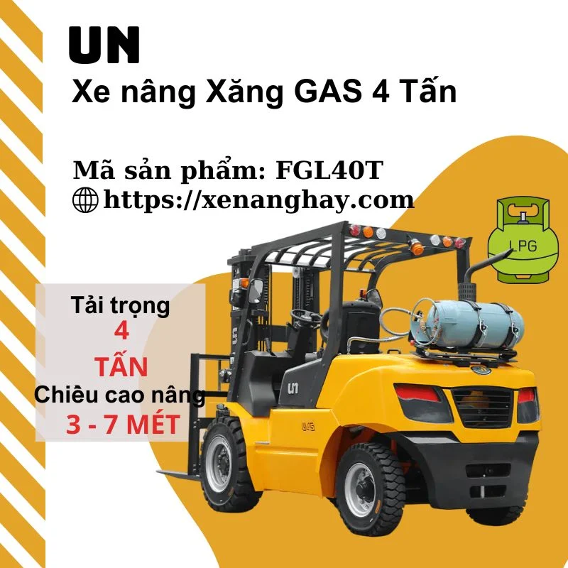 Xe nâng xăng gas 4 tấn