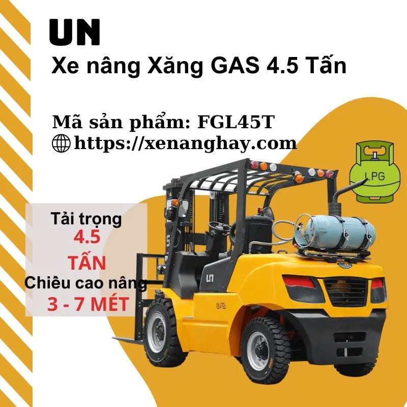 Xe nâng xăng gas 4.5 tấn