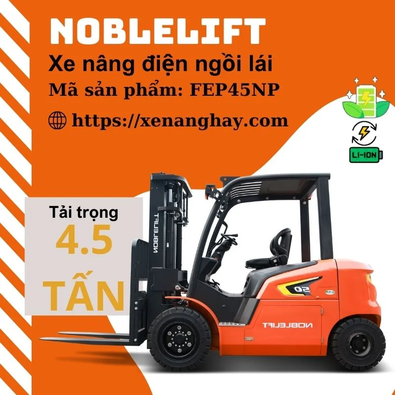 Xe nâng điện 4.5 tấn FE45NP Noblelift ngồi lái