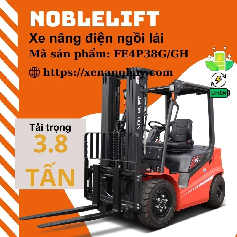 Xe nâng điện 3.8 tấn FE4P38G/GH Noblelift ngồi lái