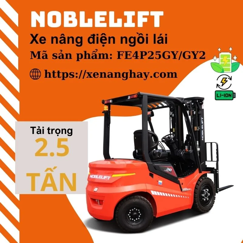 Xe nâng điện 2.5 tấn FE4P25GY/GY2 Noblelift ngồi lái