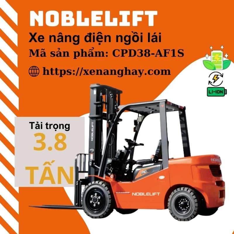 Xe nâng điện 3.8 tấn CPD38-AF1S Noblelift ngồi lái