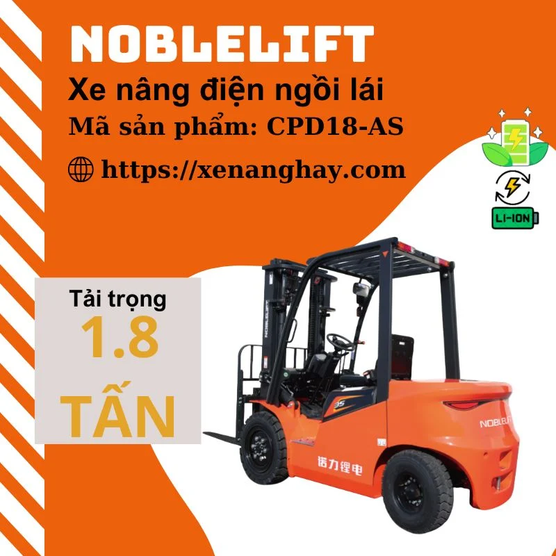 Xe nâng điện 1.8 tấn CPD18-AS Noblelift ngồi lái