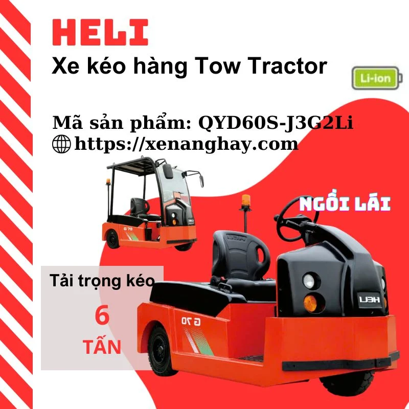 Xe kéo hàng 6 tấn QYD60S-J3G2LI Heli ngồi lái