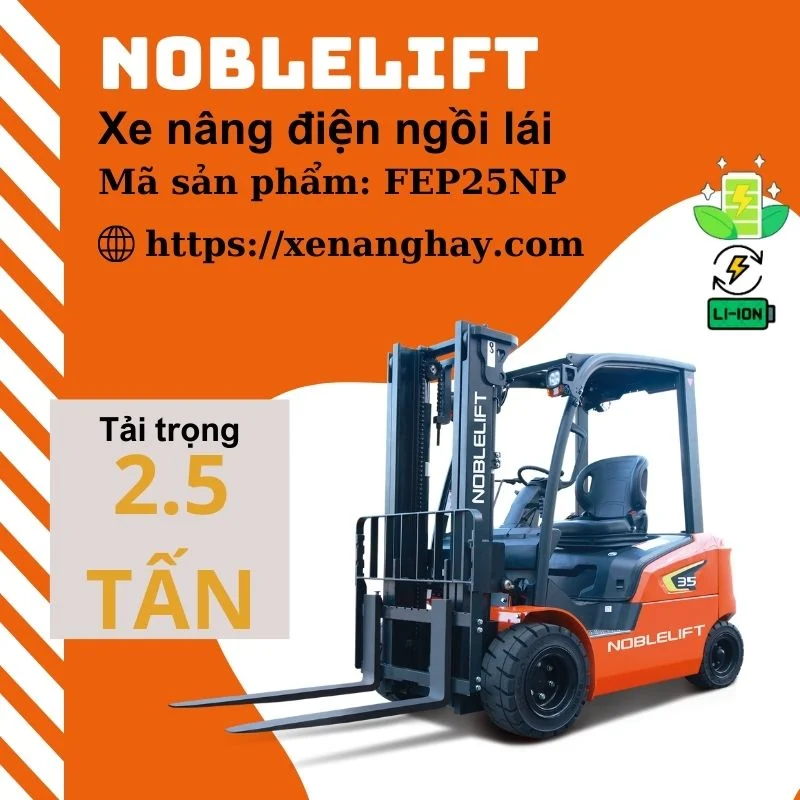 Xe nâng điện 2.5 tấn FEP25NP Noblelift ngồi lái