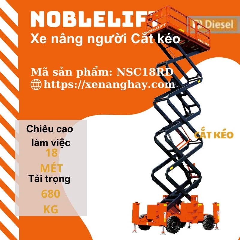 Xe nâng người cắt kéo 18 mét NSC18RD Noblelift