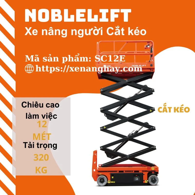 Xe nâng người cắt kéo 12 mét SC12E Noblelift