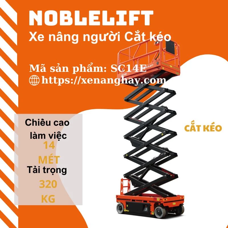 Xe nâng người cắt kéo 14 mét SC14E Noblelift