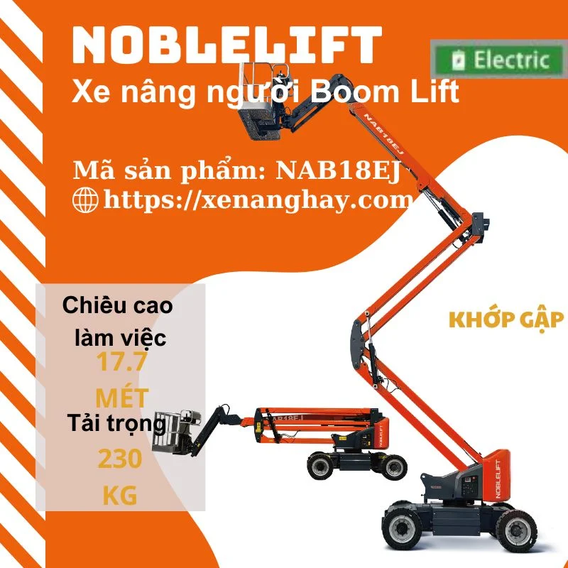Xe nâng người boom lift 18 mét NAB18EJ Noblelift