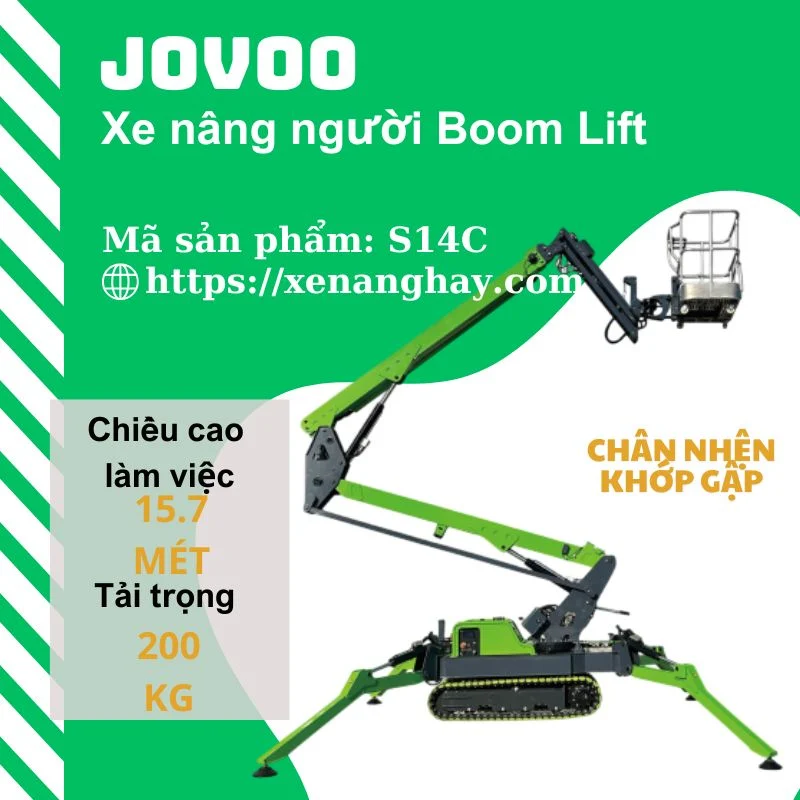 Xe nâng người boom lift chân nhện 16 mét S14C jovoo