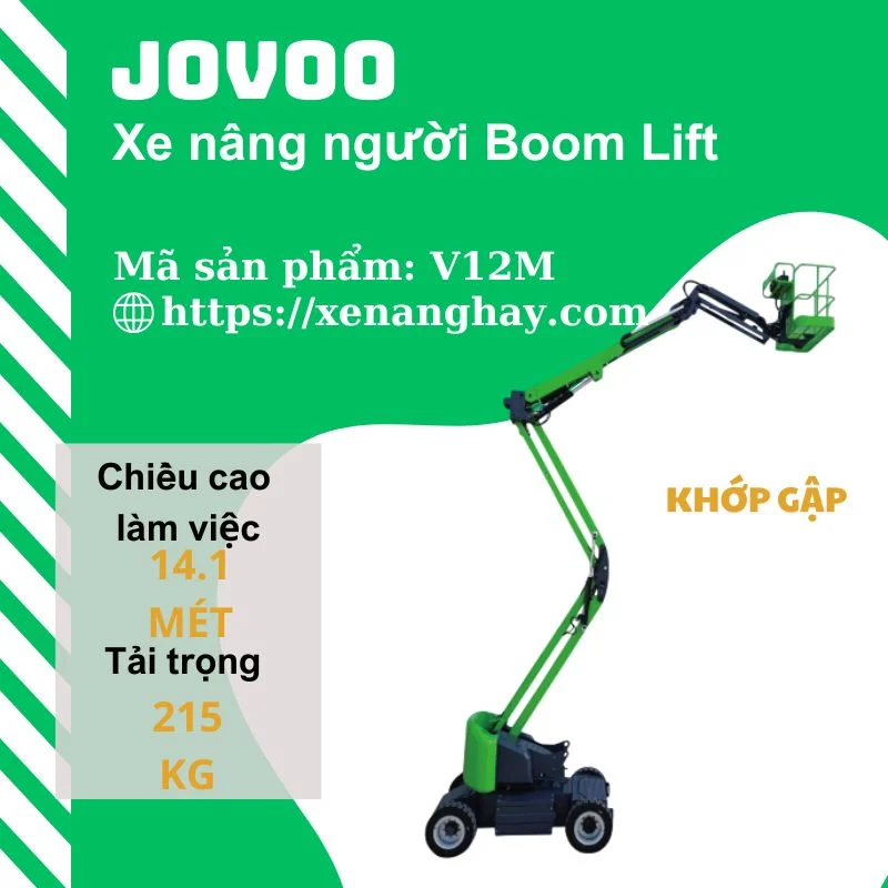 Xe nâng người boom lift 14 mét điện V12M jovoo