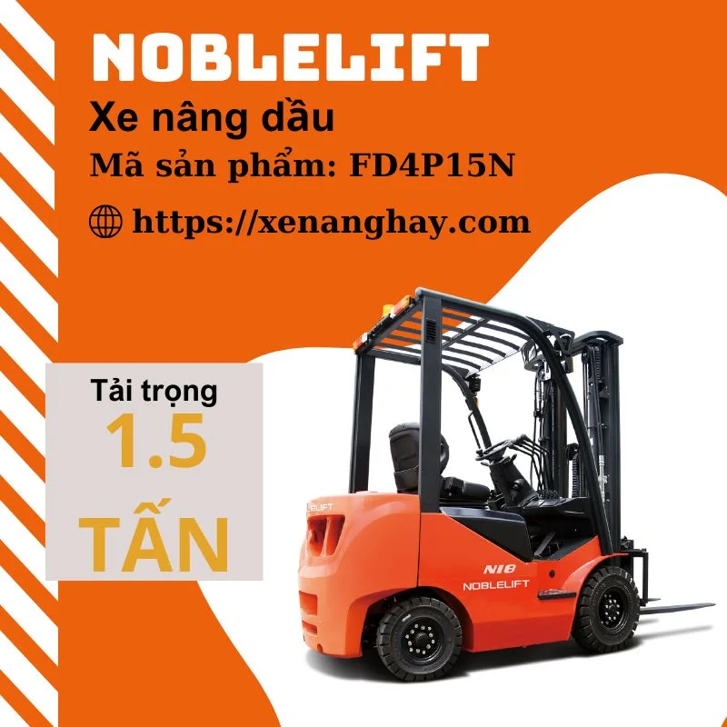 Xe nâng dầu 1.5 tấn FD4P15N Noblelift